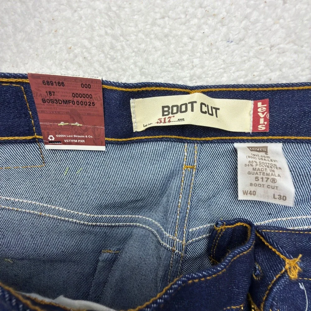 Levis 517 Bootcut Jeans Mens 40x30 Dark Wash Blue Denim NWT